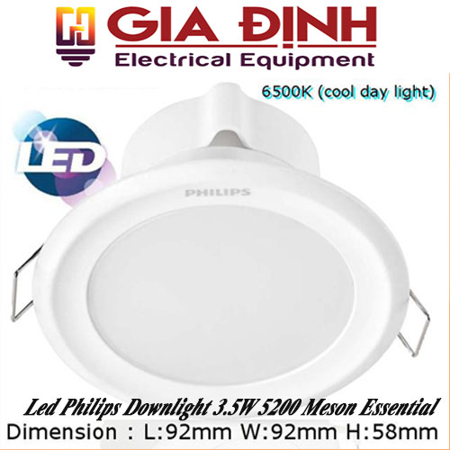 Đèn Led Philips Downlight 3.5W 5200 Meson Essential