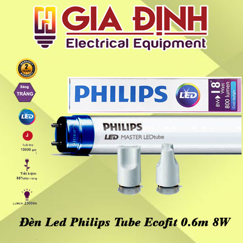 Đèn LED philips tube ecofit 0.6m 8W