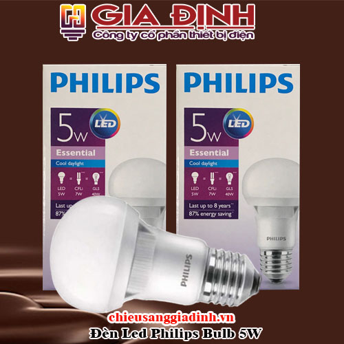 Đèn Led Philips Bulb 5W dòng cao cấp