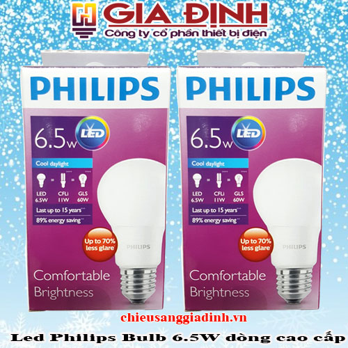 Đèn Led Philips Bulb 6.5W dòng cao cấp